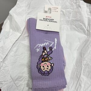 Zara Kids Lilac K-Pop Character Socks